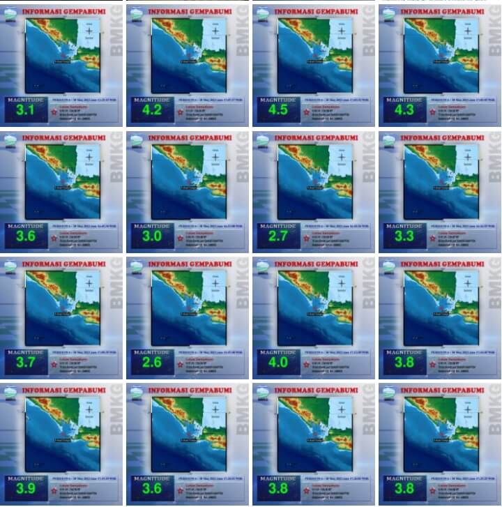 Sore ini, Dalam Sejam Banten Dihantam 14 Kali Gempa