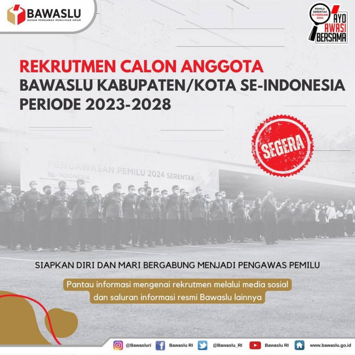 Bawaslu Undur Pengumuman Hasil Tes Tulis Seleksi Kabupaten/Kota