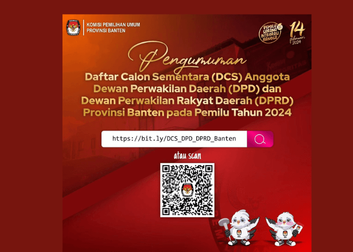 PENGUMUMAN DAFTAR CALON SEMENTARA (DCS) ANGGOTA DPRD PROVINSI BANTEN PADA PEMILU TAHUN 2024