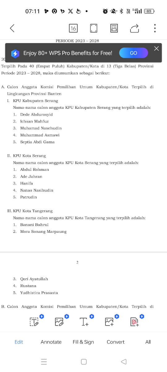 KPU RI Tetapkan Komisioner KPU Kabupaten Serang, Kota Serang, dan Kota Tangerang, Ini Daftar Namanya