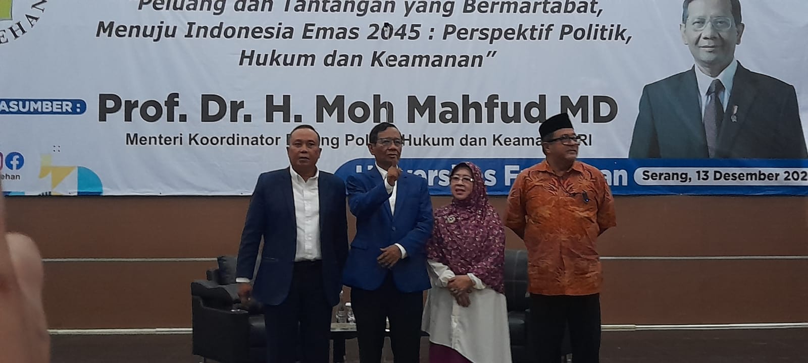 Mahfud MD Bicara di Faletehan: Penyelesaian Masalah Hukum Harus Dimulai dari Penegak Hukumnya