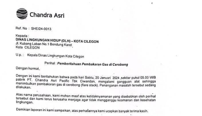 Bau Gas Kimia PT Chandra Asri Dikeluhkan Warga Karena Sebabkan Sakit Kepala