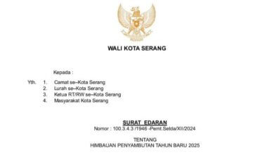 Pemkot Serang Imbau Masyarakat Tak Berlebihan Rayakan Malam Tahun Baru 2025