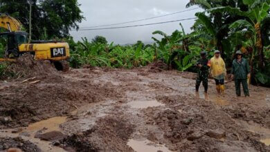 Jalan Raya Padarincang-Cinangka Lumpuh, Akibat Longsor di Padarincang