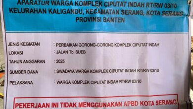 Bertahun – tahun Tak Diperhatikan Pemkot Serang, Warga Komplek Ciputat Perbaiki Sendiri Drainase Jl Tb Sueb